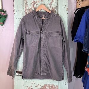 Women’s Edun grey zip up shacket with pockets